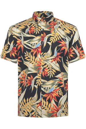 Superdry Hawaiian Print Shirt Tops Shirts Short-sleeved Shirts Navy