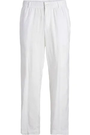 JACK & JONES Jpstkarl Lawrence Linen Chino Sn Bottoms Trousers Linen Trousers White Jack & J S