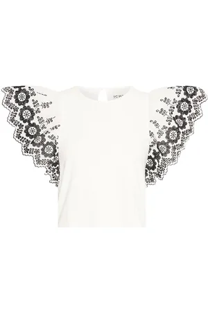 Ichi Ihmalui Ss Tops Blouses Short-sleeved White