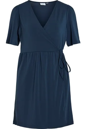 VILA Vinayeli S/S Short Wrap Dress - Noos Lyhyt Mekko Navy