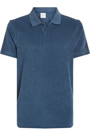 Calvin Klein Towelling Polo Tops Polos Short-sleeved Blue