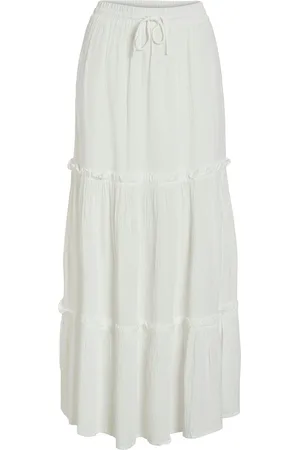 VILA Vimesa Hw Maxi Skirt - Noos Pitkä Hame Cream