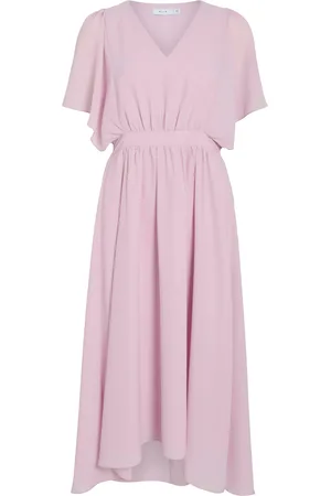 VILA Vimirage 2/4 V-Neck Ankle Dress/Bm/Dc Polvipituinen Mekko Pink