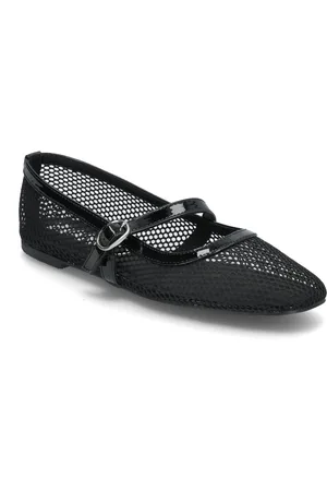 Bianco Bialilja Mary Jane Mesh Ballerinat Black