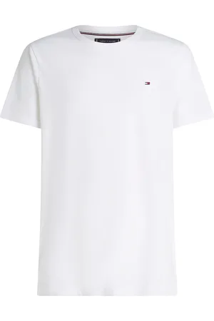 Tommy Hilfiger Cotton Linen Tee Tops T-shirts Short-sleeved White