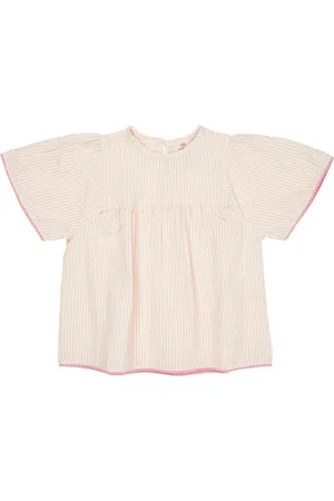 Copenhagen Colors Seersucker Blouse W. Contrast Edge Tops Blouses & Tunics Pink