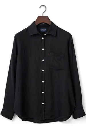 Lexington Classic Linen Shirt Tops Shirts Long-sleeved Black
