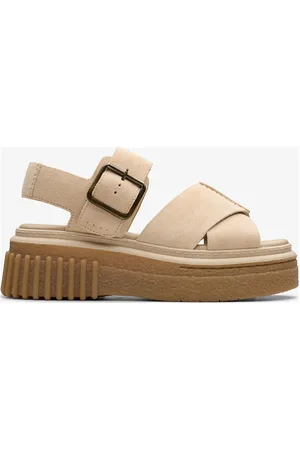 Clarks Evamar Wish D Shoes Summer Shoes Platform Sandals Beige