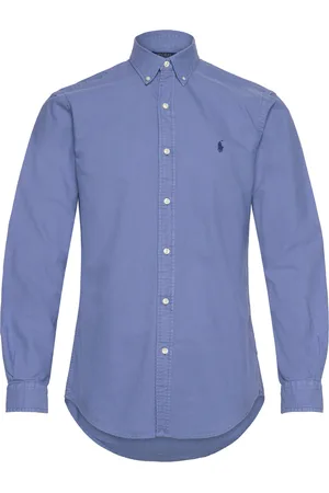 Ralph Lauren Slim Fit Garment-Dyed Oxford Shirt Tops Shirts Casual Blue
