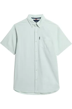 Superdry Oxford S/S Shirt Tops Shirts Short-sleeved Shirts Green