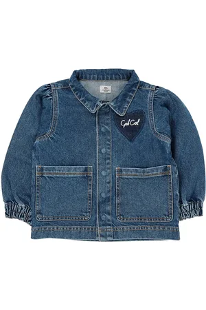 Copenhagen Colors Organic Denim Hearts Jacket Outerwear Jackets & Coats Denim & Corduroy Blue