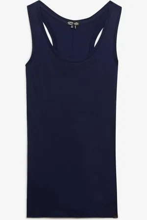 Superdry Studios Lightweight Racer Vest Tops T-shirts & Tops Sleeveless Navy