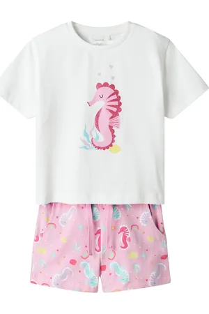 NAME IT Nmfzosanna Nreg Shorts Set Sets Sets With Short-sleeved T-shirt White