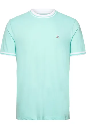 Original Penguin Org Piq Tee Ribbed T Tops T-shirts Short-sleeved Blue