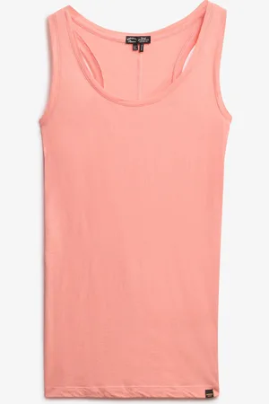 Superdry Studios Lightweight Racer Vest Tops T-shirts & Tops Sleeveless Coral