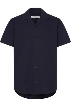 bls hafnia Solar Shirt Designers Shirts Short-sleeved Shirts Navy