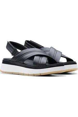 Clarks Tuscan Cross D Shoes Summer Shoes Platform Sandals Black