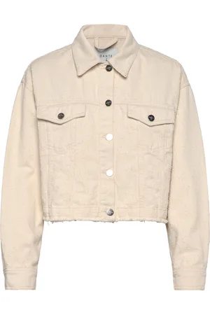 Dante 6 Vanves Distressed Cropped Jeans Jacket Farkkutakki Denimtakki Cream