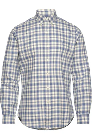 Ralph Lauren Custom Fit Plaid Oxford Shirt Tops Shirts Oxford Shirt Blue