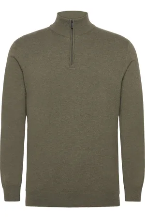 French Connection Half Zip Knit Tops Sweat-shirts & Hoodies Sweat-shirts Green