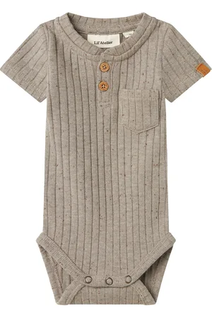 Lil Atelier Nbmomilo Ss Slim Body Lil Bodies Short-sleeved Grey