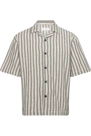 Edwin Saga Shirt Ss - Black / White Designers Shirts Short-sleeved Shirts Multi/patterned