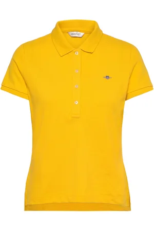 GANT Slim Sheild Cap Sleeve Pique Polo Tops T-shirts & Tops Polos Yellow