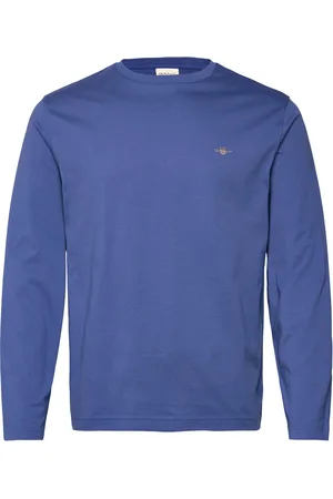 GANT Reg Shield Ls T-Shirt Tops T-shirts Long-sleeved Blue