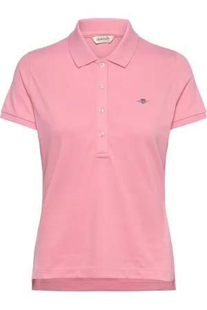GANT Slim Sheild Cap Sleeve Pique Polo Tops T-shirts & Tops Polos Pink