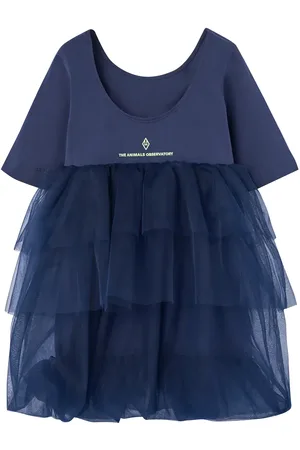 The Animals Observatory Peacock Kid Fancy Dress Blue Dresses & Skirts Dresses Casual Dresses Short-sleeved Casual Dresses Blue