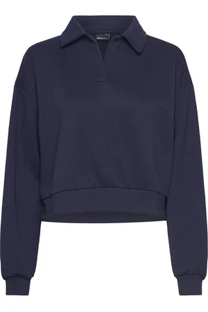 Gina Tricot Collar Sweater Tops Sweat-shirts & Hoodies Sweat-shirts Navy