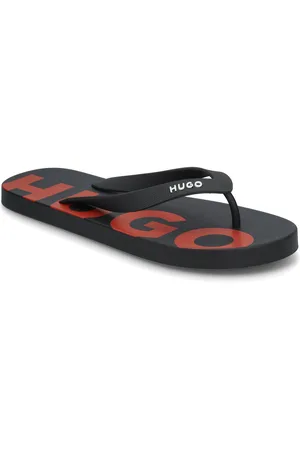 HUGO BOSS Arvel_Thng_Rblg_N Designers Sandals Flip Flops Black
