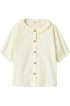 Lil Atelier Nmffranny Ss Loose Shirt Lil Tops Shirts Short-sleeved Shirts Beige