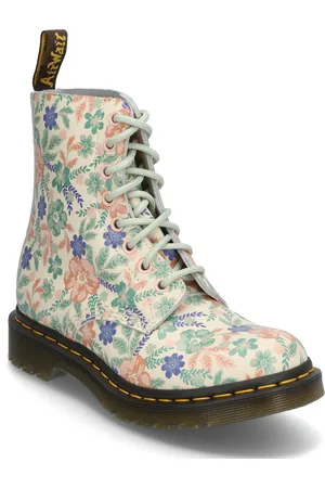 Dr. Martens 1460 Pascal Cloud Cream+Multi Genix Nappa Shoes Boots Ankle Boots Laced Boots Green