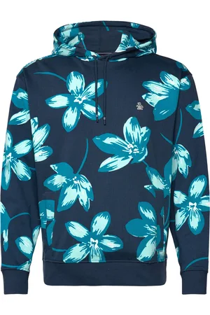 Original Penguin Aop Frnch Trry Paint Tops Sweat-shirts & Hoodies Hoodies Navy