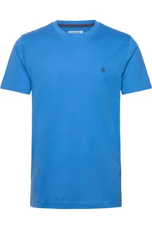 Original Penguin S/S Embroidered Logo Tops T-shirts Short-sleeved Blue