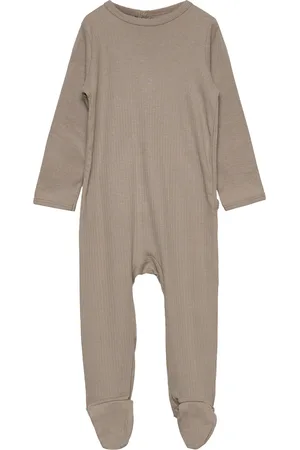 Copenhagen Colors Rib Jersey Full Body W. Back Opening Pitkähihainen Body Beige