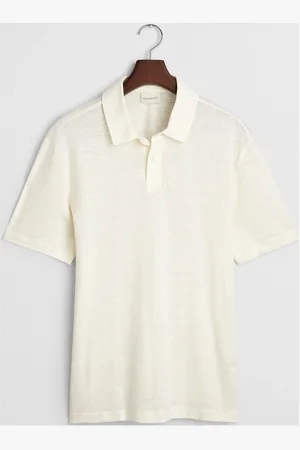 GANT Linen Ss Polo Tops Polos Short-sleeved Cream