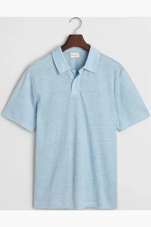 GANT Linen Ss Polo Tops Polos Short-sleeved Blue