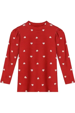 Fliink Kelly Puff Ls Blouse Tops Blouses & Tunics Red