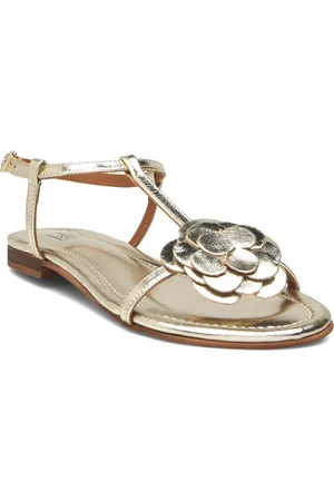 Billi Bi Sandals Shoes Sandals Flat Sandals Gold