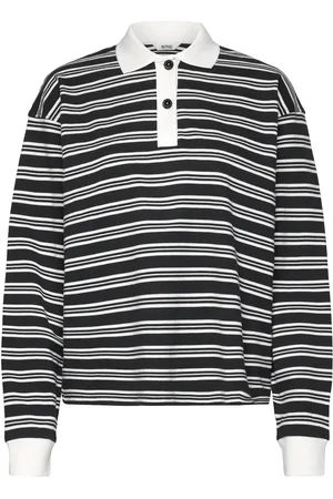 Monki Long Sleeve Rugby Polo Top Tops T-shirts & Tops Polos Multi/patterned
