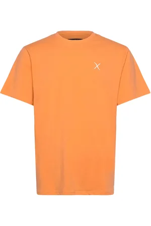 Clean Cut Cross Logo Organic Tee Tops T-shirts Short-sleeved Orange