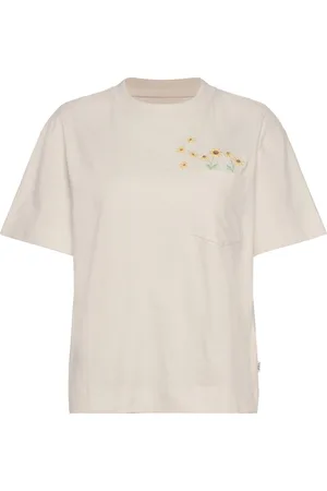 Lee Embroidery Pocket Tee Tops T-shirts & Tops Short-sleeved Cream