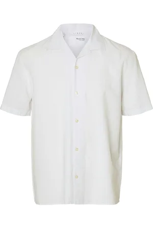 SELECTED Slhrelaxsun Shirt Ss Resort Tops Shirts Short-sleeved White