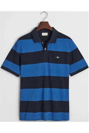 GANT Block Stripe Polo Tops Polos Short-sleeved Blue
