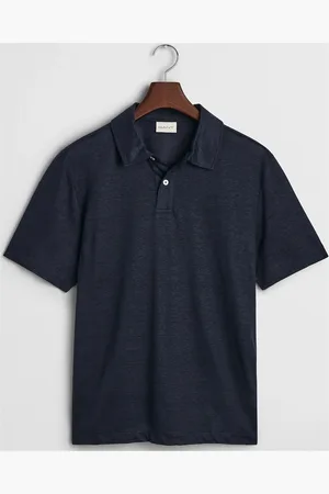 GANT Linen Ss Polo Tops Polos Short-sleeved Blue