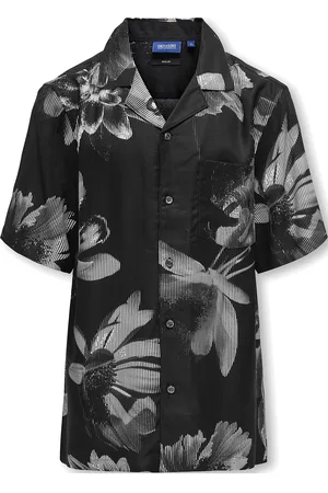 Only & Sons Osjrocket Reg Ss Resort Aop Shirt Wvn Tops Shirts Short-sleeved Shirts Black
