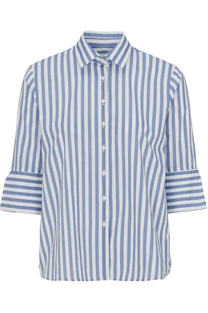 Newhouse Mimmi Striped Shirt Tops Blouses Short-sleeved Blue