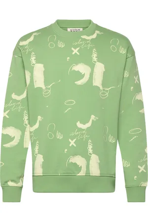 Scotch&Soda Relaxed-Fit Aop Sweatshirt Tops Sweat-shirts & Hoodies Sweat-shirts Green